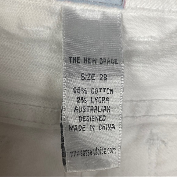 Sass & Bide Denim "The New Grace" White Side Zipper Skinny Jeans Women's 28 - Picture 9 of 10